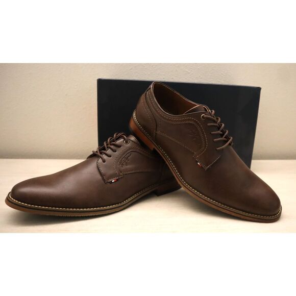 Tommy Hilfiger Men's Sz 10.5M Light Brown PU Leather Benty Oxfords - Picture 4 of 16